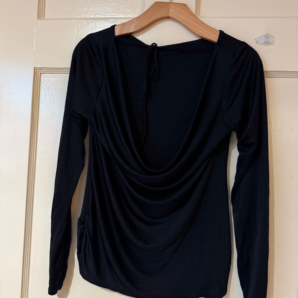 Trina Turk Black Long Sleeve Top